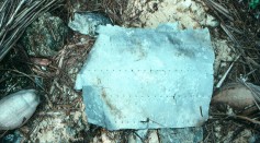 The aluminum fragment found on Nikumaroro, which may be a piece from Amelia Earhart's plane. 