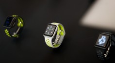 The new Apple Watch Nike+ are displayed at an Apple Store in the SoHo neighborhood of Manhattan, October 28, 2016 in New York City