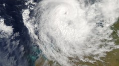 Tropical cyclone Frances intensifies into category 3 as captured by NASA's Aqua satellite in the north of Darwin on April 28, 2017, at 05:30 UTC (1:30 a.m. EDT), 