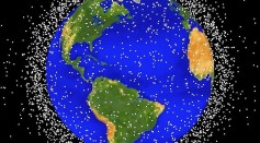 This National Aeronautics and Space Administration (NASA) handout image shows a graphical representation of space debris in low Earth orbit.