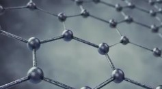 Molecules of graphene, a single atom carbon material.