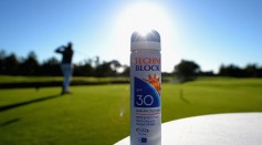 A can of Techni Block Sun Screen.