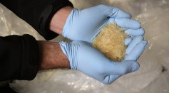 Methamphetamine is shown after a successful raid by German police to break the syndicate of crystal meth manufacturers in in Europe, November 2014.