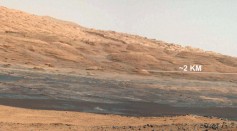 A photo of Mount Shart on Mars from NASA's Curiosity rovers, taken on Aug. 18, 2012.