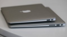 Two new MacBook Air models are displayed during an Apple special event at the company's headquarters on October 20, 2010 in Cupertino, California