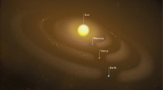 Illustration of a Dusty Inner Solar System (IMAGE)