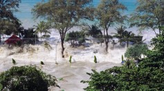 The tsunami as it hit Thailand on Dec. 26, 2004.