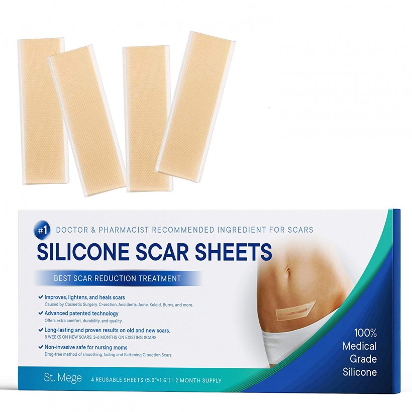 St. Mege Medical-Grade Drug-Free Silicone Scar Sheets 
