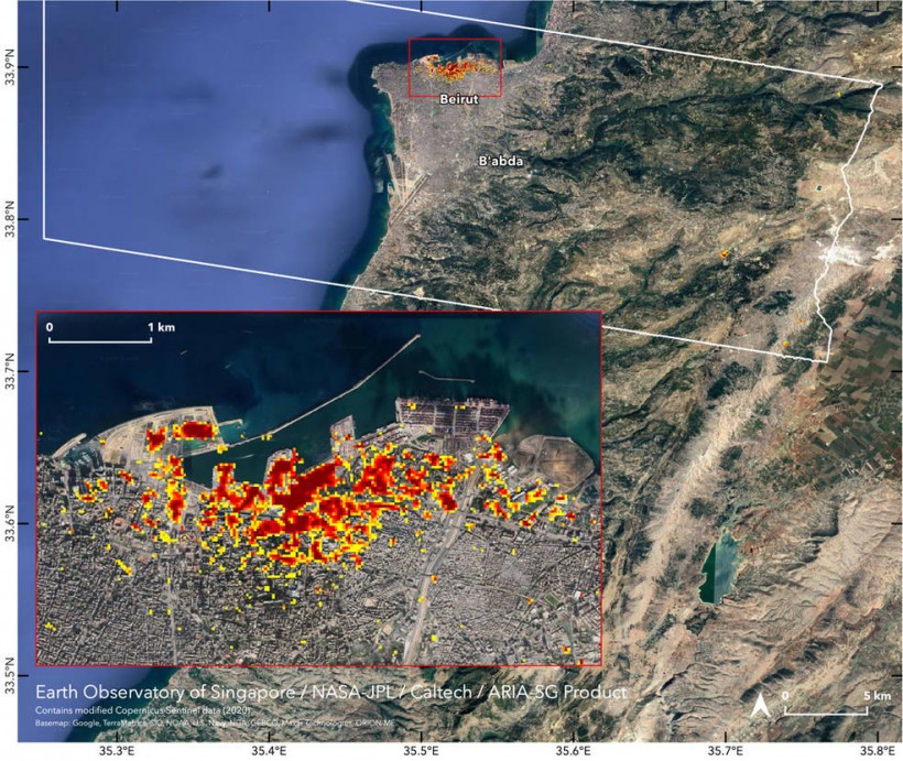 Look: NASA Satellite Maps Extent of Beirut Explosion
