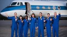 Space Shuttle Astronauts Arrive At KSC Ahead Of Shuttle Launch