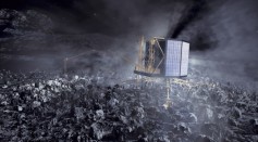 An artist’s impression of Philae on the gassy comet’s surface