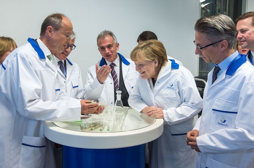 Chancellor Merkel Visits Sanofi Plant