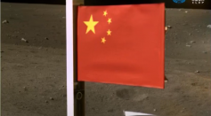 China Displays Its First Flag On Moon That Is Attached to Chang'e 5