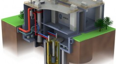 Rendering of a Small nuclear reactor