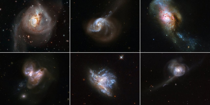 Hubble Showcases 6 Galaxy Mergers