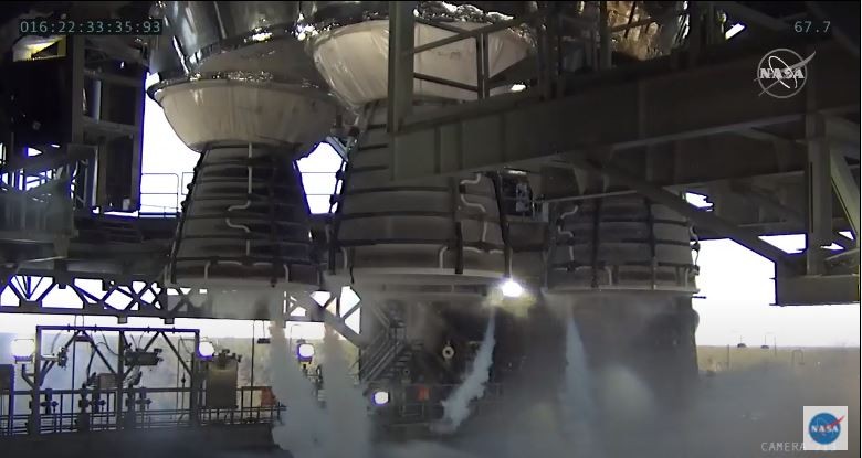 Core Stage Rockets at NASA's Hot Fire Test