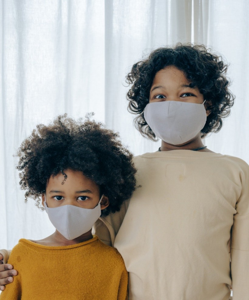 Children in medical mask