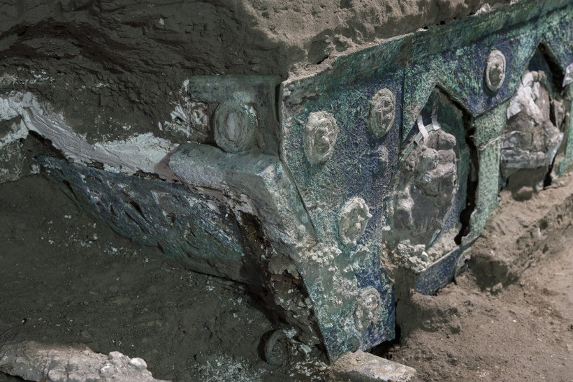A Part of the Ornate Chariot Found in Pompeii