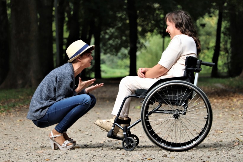 Woman on wheelchair