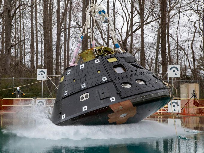 NASA Orion Spacecraft is successfully completing its first waterfall test