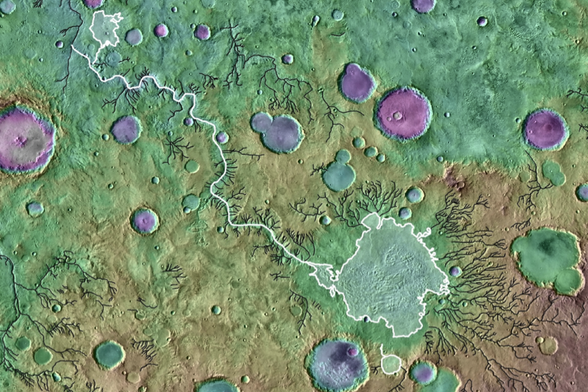 Flood escape crater. Кратер озеро на Марсе. Марсианский ландшафт. Кратер озеро на Марсе карта. Речные Долины на Марсе.