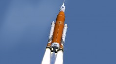 Space Launch System in Flight