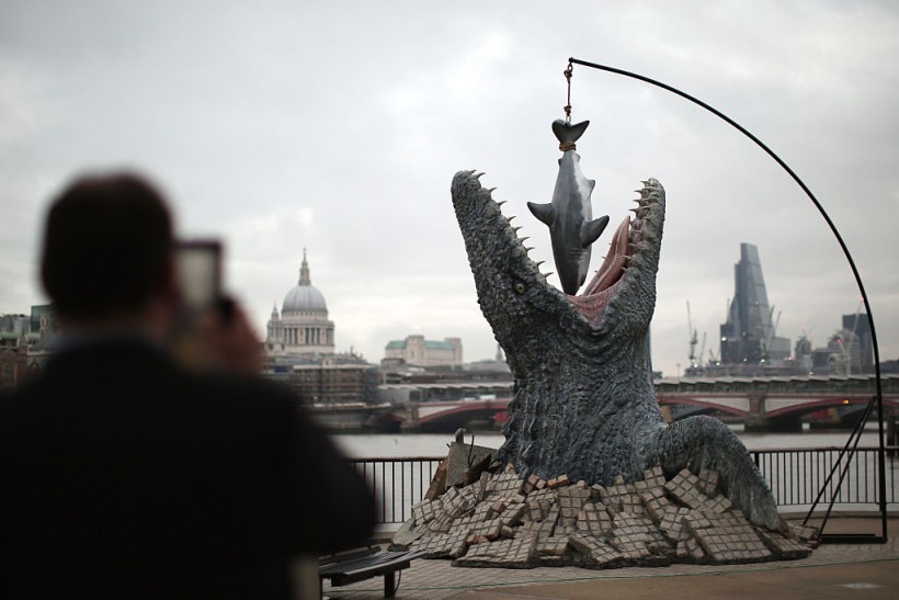 Prehistoric Creature In Central London Launches Jurassic World Film On DVD
