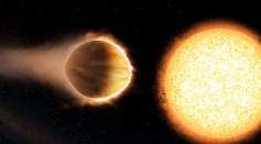 Hubble Detects Exoplanet with Glowing Water Atmosphere