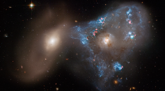 Galaxy Collision Creates 'Space Triangle' in New Hubble Image