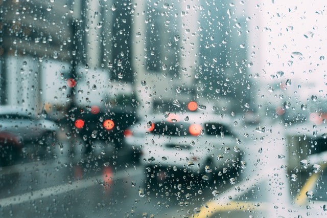 Raindrops on windshields