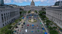 San Francisco Opens First Temporary Sanctioned Tent Homeless Encampment With Social Distance Markings