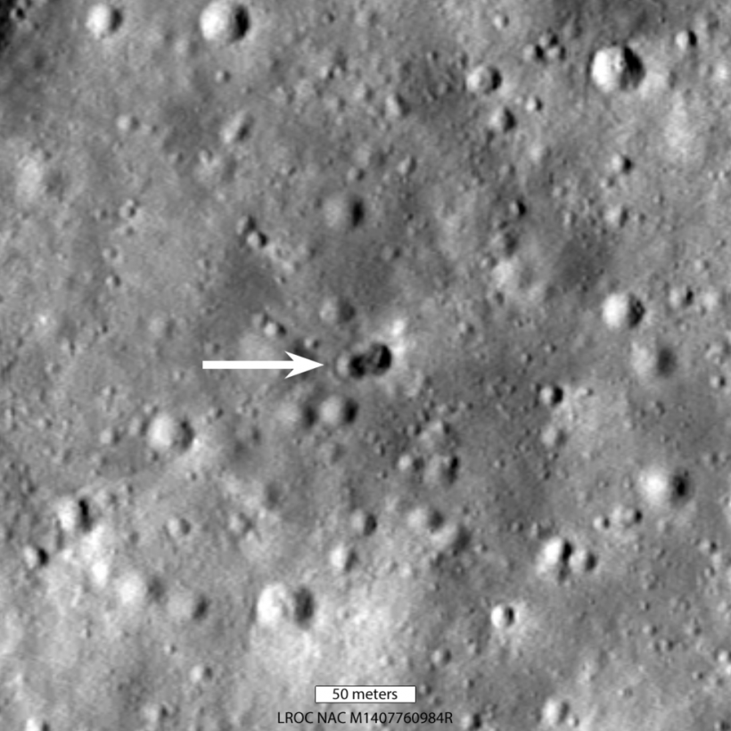 NASA's Lunar Reconnaissance Orbiter Spots Rocket Impact Site on Moon