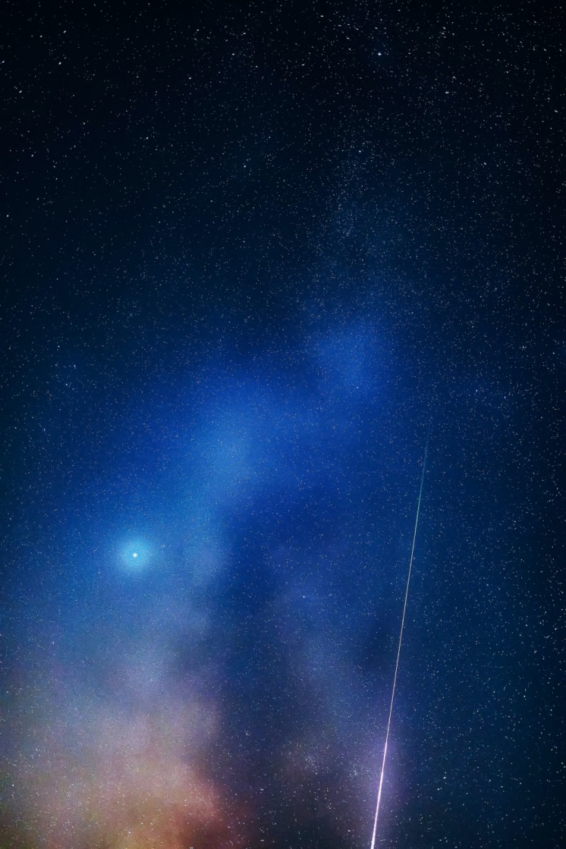 The Milky Way Galaxy and the Perseide meteor shower. 