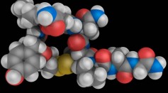 Oxytocin hormone molecule - stock illustration