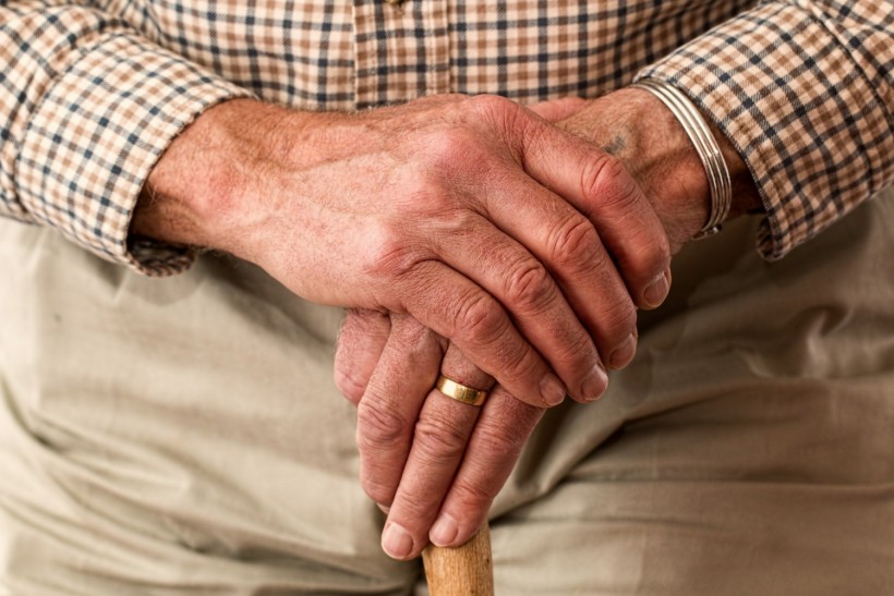 Elderly Hands Ring Walking Stick
