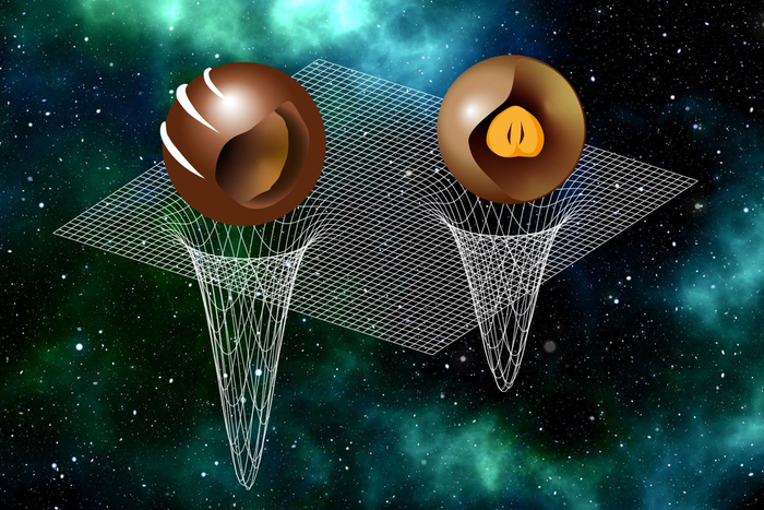 The study of the sound speed has revealed that heavy neutron stars have a stiff mantle and a soft core, while light neutron stars have a soft mantle and a stiff core—much like different chocolate pralines. 