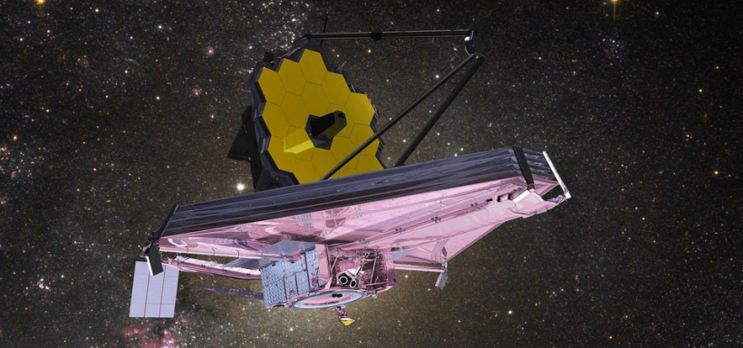 Artist’s conception of the Webb Telescope in space. 