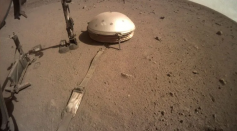 The domed seismometer on NASA’s InSight lander measured Mars’s largest quake. 