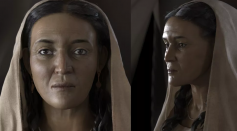 A facial approximation of Hinat, a Nabataean woman.