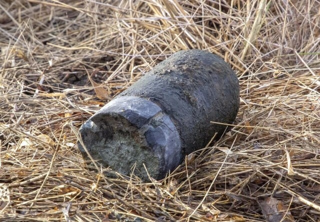 Historic ordnance discovered by archaeologists at Little Round Top in Gettysburg. 