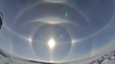 Rare Sightings of Halo and Arcs Captured Three Solar Phenomena Caused by Ice Crystals