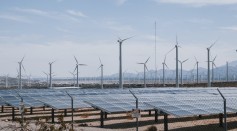 Wind Turbines and Solar Panels during Daytime