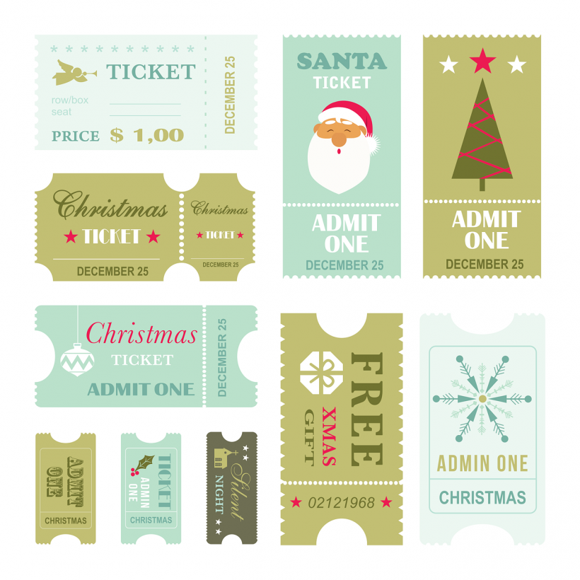 Christmas Christmas Card Christmas Ticket royalty-free vector graphic
