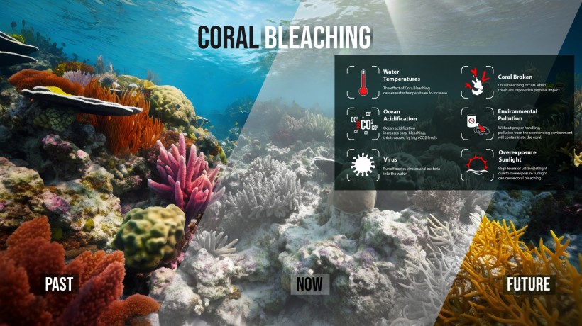 Illustration of coral bleaching threat