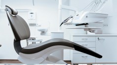 Black and White Dentist Chair and Equipment