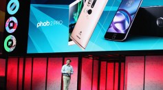 Yang Yuanqing, Lenovo CEO, unveils the new PHAB2 Pro, the world's first Tango-powered smartphone at Lenovo Tech World at The Masonic Auditorium on June 9, 2016 in San Francisco, California. 