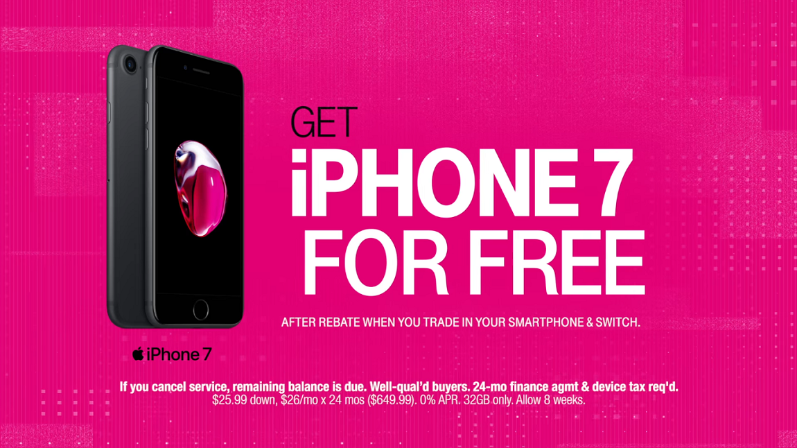 TMobile Bundles Free Apple iPhone 7 To New Customers; Here's