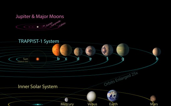 In this NASA digital illustration handout released on February 22, 2017, seven planets are shown.