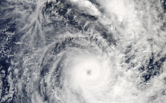 Image from NASA's Aqua satellite of tropical cyclone Donna as it heads toward New Caledonia from Vanuatu on Monday, May 8, 2017.