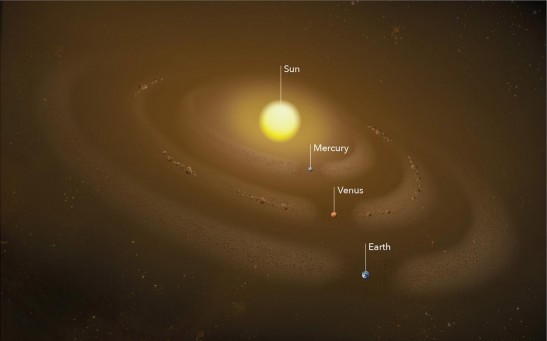 Illustration of a Dusty Inner Solar System (IMAGE)